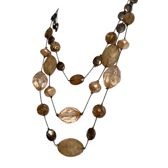 New York & Co Triple Strand Acrylic Bead Necklaces - Picture 5 of 7